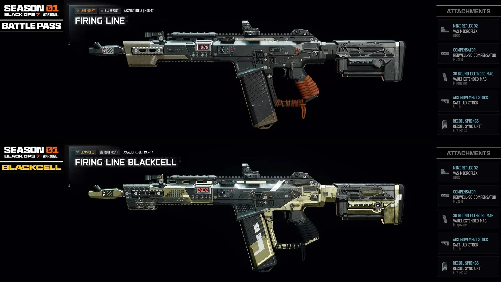 Firing Line Assault Rifle and its BlackCell variant.jpg