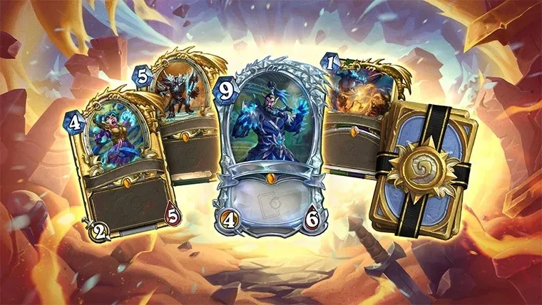 Hearthstone art showing five of the new Mini Set cards