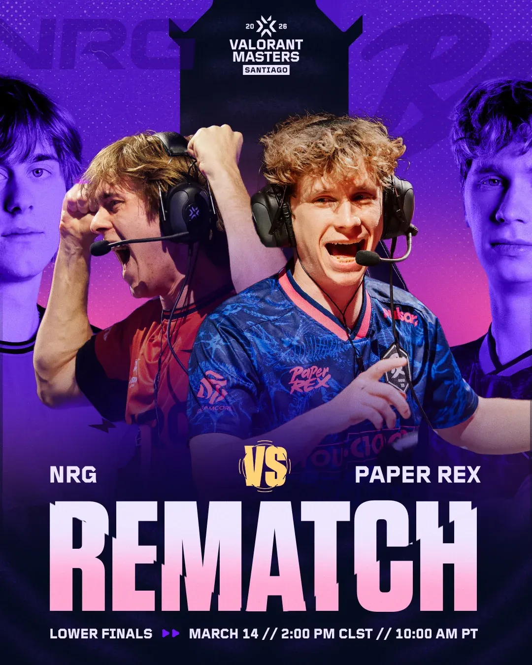 NRG and Paper Rex Set for Third Showdown at VALORANT Masters Santiago