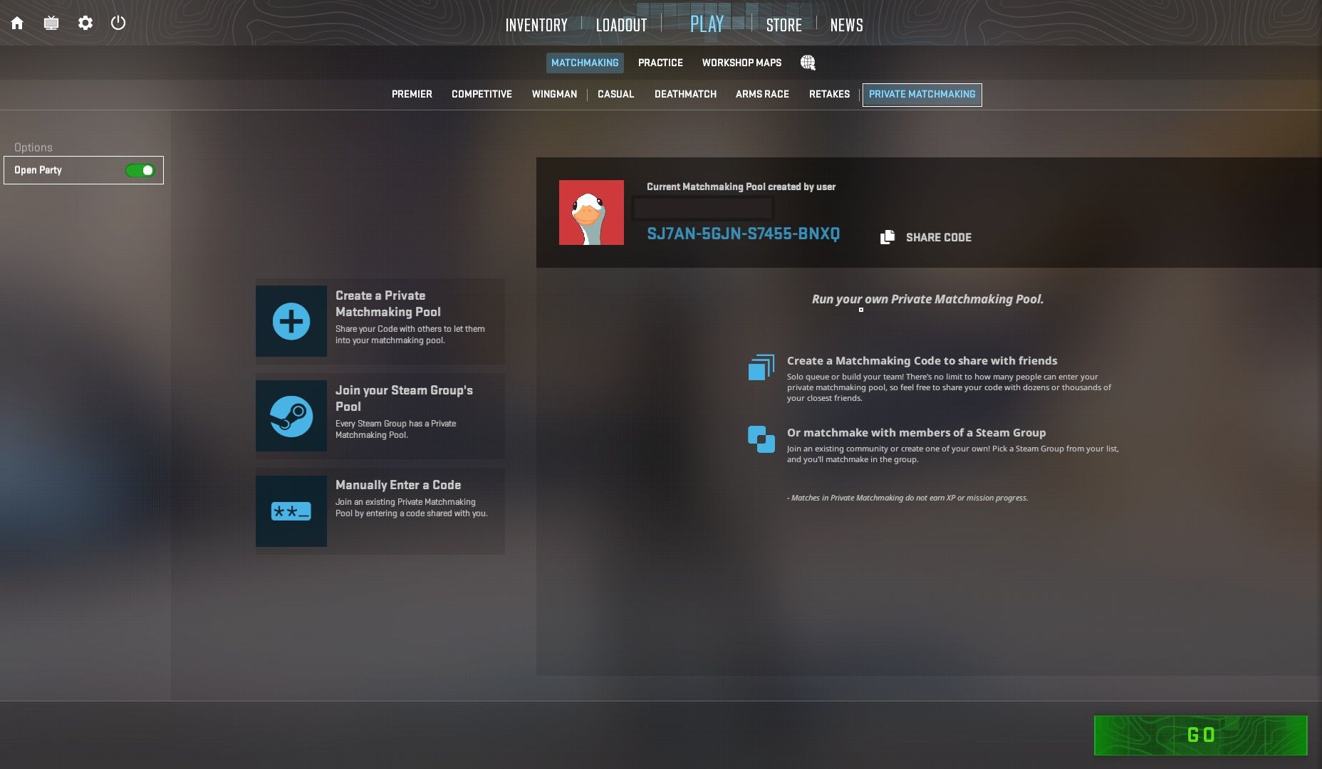 Private Matchmaking in CS2