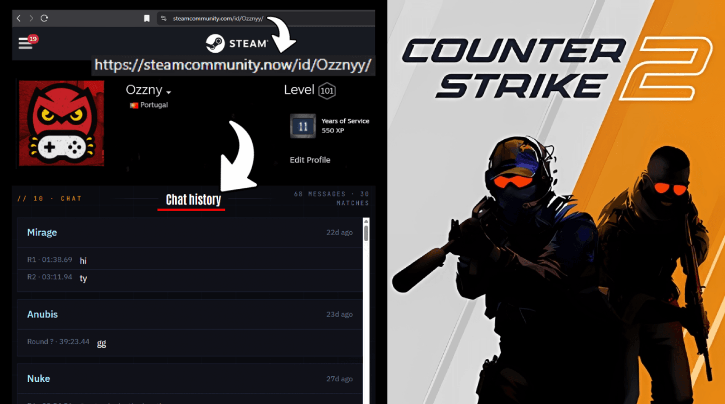 Rastreador de CS2 expõe histórico de chat das partidas e gera alerta sobre privacidade